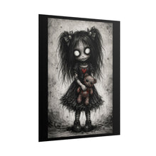 Load image into Gallery viewer, Rolled Poster — Gothic Cute Girl with Teddy Bear Art Print
