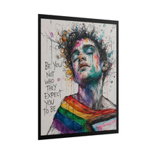 Load image into Gallery viewer, "Be You Not Them" Pride Wall Art | Fine Line Sketch Serene Face Poster
