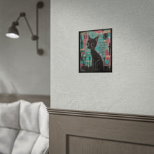 Load image into Gallery viewer, Rolled Poster — Moody Cat Art Print with 'Some Wounds Don't Bleed But They Still Change You'
