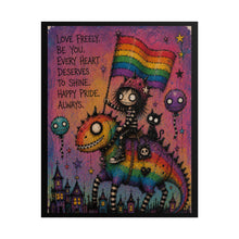 Load image into Gallery viewer, "Every Heart Deserves To Shine" Pride Art | Cute Rainbow Dragon Poster

