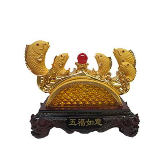 5 GOLD FISH W/RED BALL