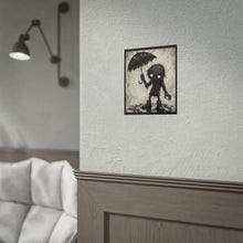 Load image into Gallery viewer, Gothic Rain Creature Rolled Poster — Dark Cute Monster Art Print (Umbrella)
