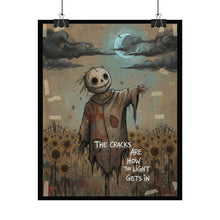 Load image into Gallery viewer, Scarecrow Moon Poster — "The Cracks Are How the Light Gets In" Rolled Art Print
