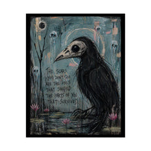 Load image into Gallery viewer, Rolled Poster — Gothic Raven Art Print with Quote “The Scars You Don’t See…”
