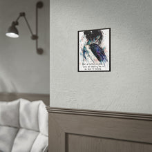Load image into Gallery viewer, Rolled Poster — Watercolor Raven &amp; Woman Art Print with Self-Kindness Quote
