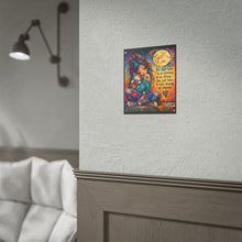 Load image into Gallery viewer, "Keep Showing Up Anyway" Girl &amp; Cat Motivational Poster – Whimsical Wall Art Print
