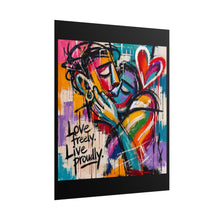Load image into Gallery viewer, "Love Freely Live Proudly" Pride Wall Art | LGBTQ+ Romance Print
