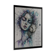 Load image into Gallery viewer, Surreal Woman &amp; Clock Art Poster — “I’m Not Giving Up…” Inspirational Rolled Print
