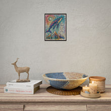 Load image into Gallery viewer, Soaring Humpback Whale "Let Courage Lift You Higher Than Fear" Mountain &amp; Moon Canvas Poster
