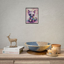Load image into Gallery viewer, Creepy Cute Voodoo Kitten Poster – Gothic Patchwork Cat Wall Art
