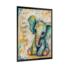 Load image into Gallery viewer, Rolled Poster — Cute Inspirational Elephant Print: "You Are Stronger Than You Think" Nursery Wall Art
