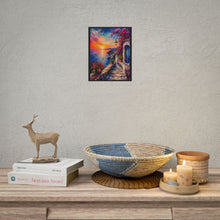 Load image into Gallery viewer, Vibrant Mediterranean Coastal Sunset Poster - Scenic Villa Ocean View Wall Decor
