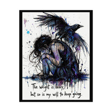 Load image into Gallery viewer, Rolled Poster - 'The Weight Is Heavy' Inspirational Gothic Art Print
