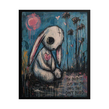 Load image into Gallery viewer, Poster — Sad Bunny Art Print with Quote “The Deepest Cuts Are The Ones That Don’t Bleed”
