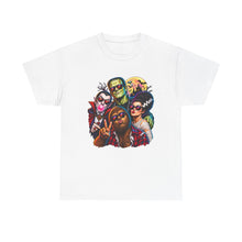 Load image into Gallery viewer, Retro Horror Movie Crew Graphic Tee — Vintage Monsters &amp; Icons T-Shirt
