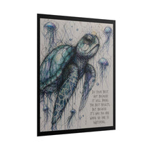 Load image into Gallery viewer, Sea Turtle Inspirational Poster — "Do Your Best" Rolled Art Print
