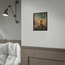 Load image into Gallery viewer, Fox Moon Art Poster — "Some nights you just have to sit with the stars" Rolled Wall Art
