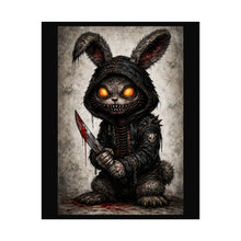 Load image into Gallery viewer, Creepy Bunny Killer Poster — Dark Horror Rolled Art Print
