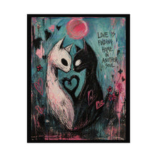Load image into Gallery viewer, Rolled Poster - 'Love Is Finding Home' Cat Heart Art Print
