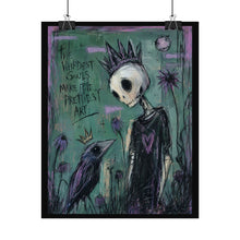 Load image into Gallery viewer, The Weirdest Souls Make the Prettiest Art Rolled Poster — Gothic Whimsical Crow Fantasy Wall Art
