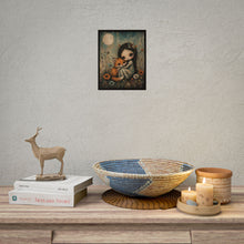 Load image into Gallery viewer, Rolled Poster — Whimsical Girl with Fox Moonlit Art Print
