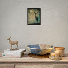 Load image into Gallery viewer, Rolled Poster — Moody Gothic Deer Art Print with Quote “They see chaos in me because they don’t understand my silence”
