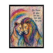 Load image into Gallery viewer, "Be Proud" Pride Wall Art | Rainbow Lion and Lioness Sketch Poster
