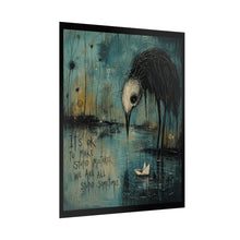 Load image into Gallery viewer, Rolled Poster — Moody Bird Art Print with 'It’s OK to Make Stupid Mistakes' Inspirational Quote
