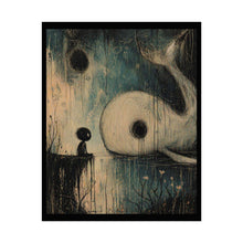 Load image into Gallery viewer, Whimsical Whale Art Poster – Moody Fantasy Rolled Wall Print
