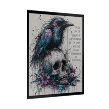 Load image into Gallery viewer, Raven &amp; Skull Art Poster – Gothic Watercolor Print with Quote
