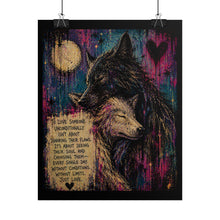 Load image into Gallery viewer, Unconditional Love Under the Moon Rolled Poster — Dark Fantasy Romance Decor
