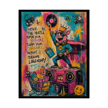 Load image into Gallery viewer, Stack the Hustle Spin Your Vision Ship Your Dreams Repeat Become Legendary Rolled Poster — Urban Pop Art Entrepreneur Wall Art

