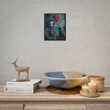 Load image into Gallery viewer, Rolled Poster — Whimsical Girl &amp; Cat Heart Balloon Art Print with Quote (‘You give 100%…’)
