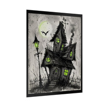 Load image into Gallery viewer, Haunted Cottage Poster — Spooky Halloween Rolled Art Print
