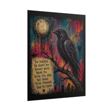 Load image into Gallery viewer, Rolled Poster — Raven Moon Wall Art with Inspirational Quote: “You Survived the Nights…”
