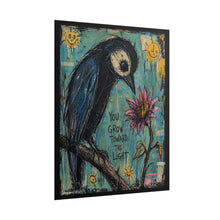 Load image into Gallery viewer, Rolled Poster — 'You Grow Toward The Light' Bird &amp; Flower Inspirational Art Print
