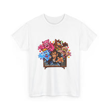Load image into Gallery viewer, Monster Cereal T-Shirt — Colorful Cartoon Monsters Popping Out of TV Graphic Tee
