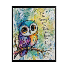 Load image into Gallery viewer, Inspirational Owl Poster – "You Are Stronger Than You Think" Rolled Art Print
