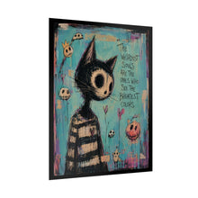Load image into Gallery viewer, The Weirdest Souls Are the Ones Who See the Brightest Colors Rolled Poster — Gothic Whimsical Cat Fantasy Wall Art

