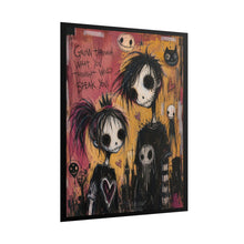 Load image into Gallery viewer, Whimsical Gothic Friends Art Print – "Grow Through What You Thought Would Break You" Resilient Wall Decor
