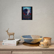 Load image into Gallery viewer, Love Is the Answer Rolled Poster — Raven &amp; Owl Romantic Art Print
