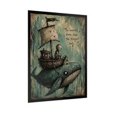 Load image into Gallery viewer, Whimsical Whale Adventure Poster — "The heaviest storms shape the strangest souls"
