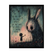 Load image into Gallery viewer, Rolled Poster — Moody Goth Bunny Art Print with Quote: “We Are Not Our Worst Moments”
