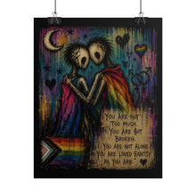 Load image into Gallery viewer, "Loved Exactly As You Are" Art | Draped Gothic Shadow Figures Poster
