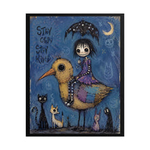 Load image into Gallery viewer, Stay Odd Stay Kind Rolled Poster — Gothic Whimsical Bird Fantasy Wall Art
