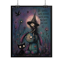 Load image into Gallery viewer, Be Gentle With Yourself — Whimsical Gothic Witch Bunny Wall Art Poster
