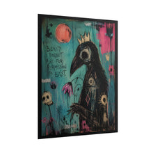 Load image into Gallery viewer, "Beauty Doesn't Ask For Permission To Exist" Crowned Crow Wall Art | Gothic Bird Print
