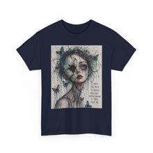 Load image into Gallery viewer, Gothic Butterfly Portrait Tee — "I Gave Too Much to Please" Art Shirt
