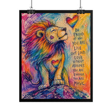 Load image into Gallery viewer, "You Are Magic" Pride Wall Art | Rainbow Lion Wildlife Sketch Poster
