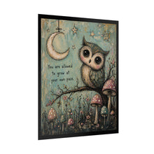 Load image into Gallery viewer, Owl Wall Poster — "You Are Allowed to Grow at Your Own Pace" Inspirational Nursery Art
